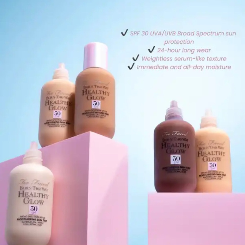 Too Faced Born This Way Healthy Glow Moisturizing Skin Tint Spf 30 /Vanilla /NIB - Picture 8 of 8